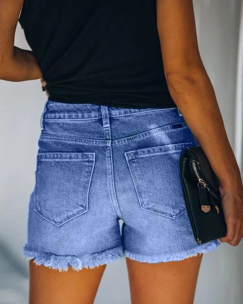 Fray All Day Shorts- Light Denim
