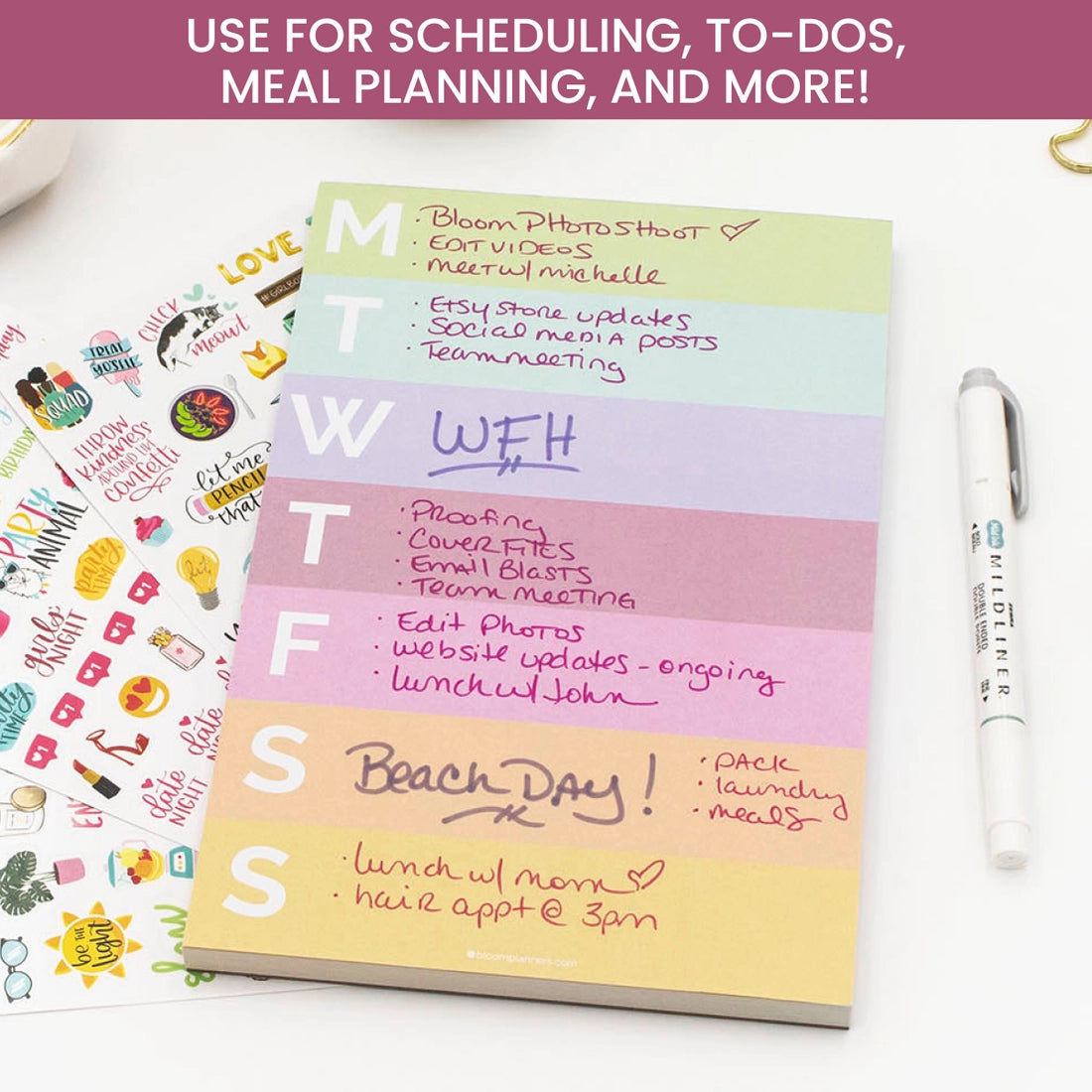 6x9 Rainbow Weekly Planner