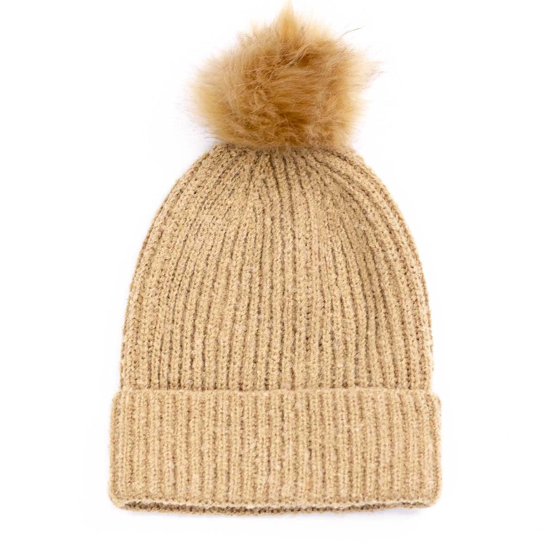 Arlington Pom-Pom Beanie- Beige