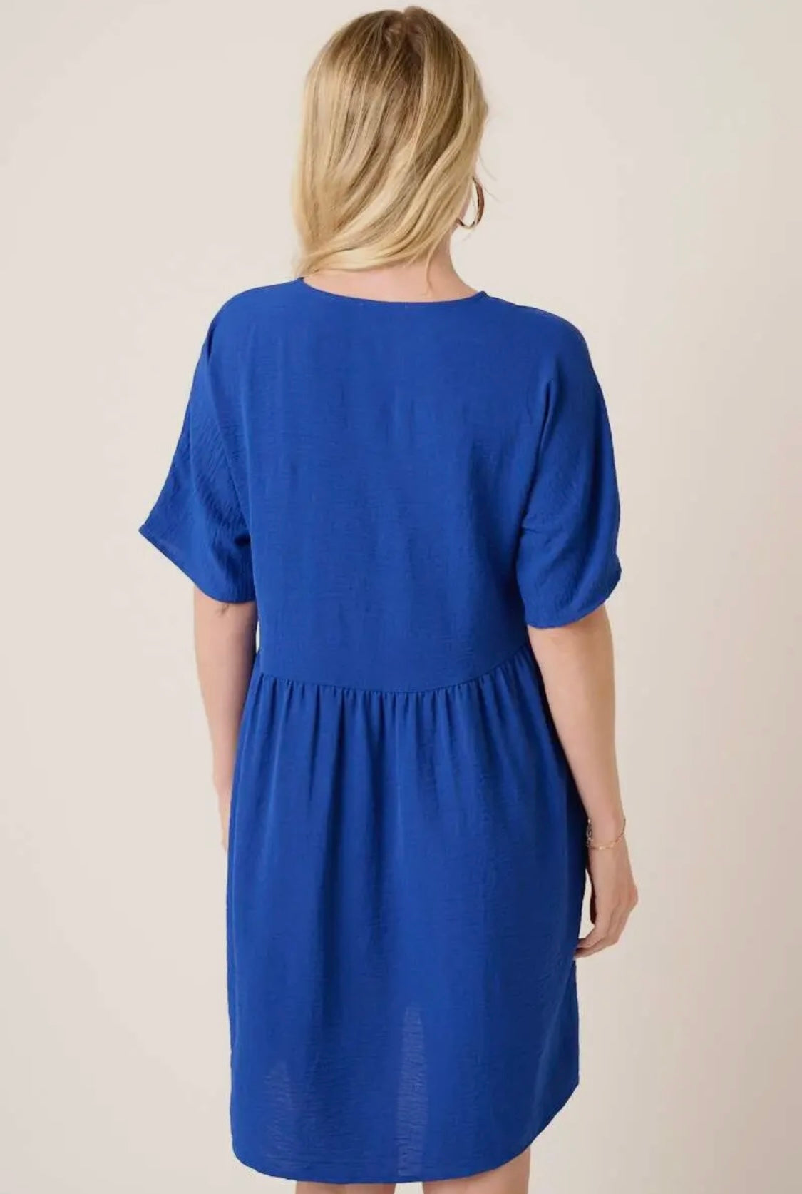 On The Go Babydoll Dress- Royal Blue