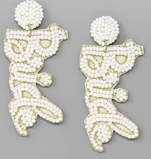 Bride Seed Beaded Earrings