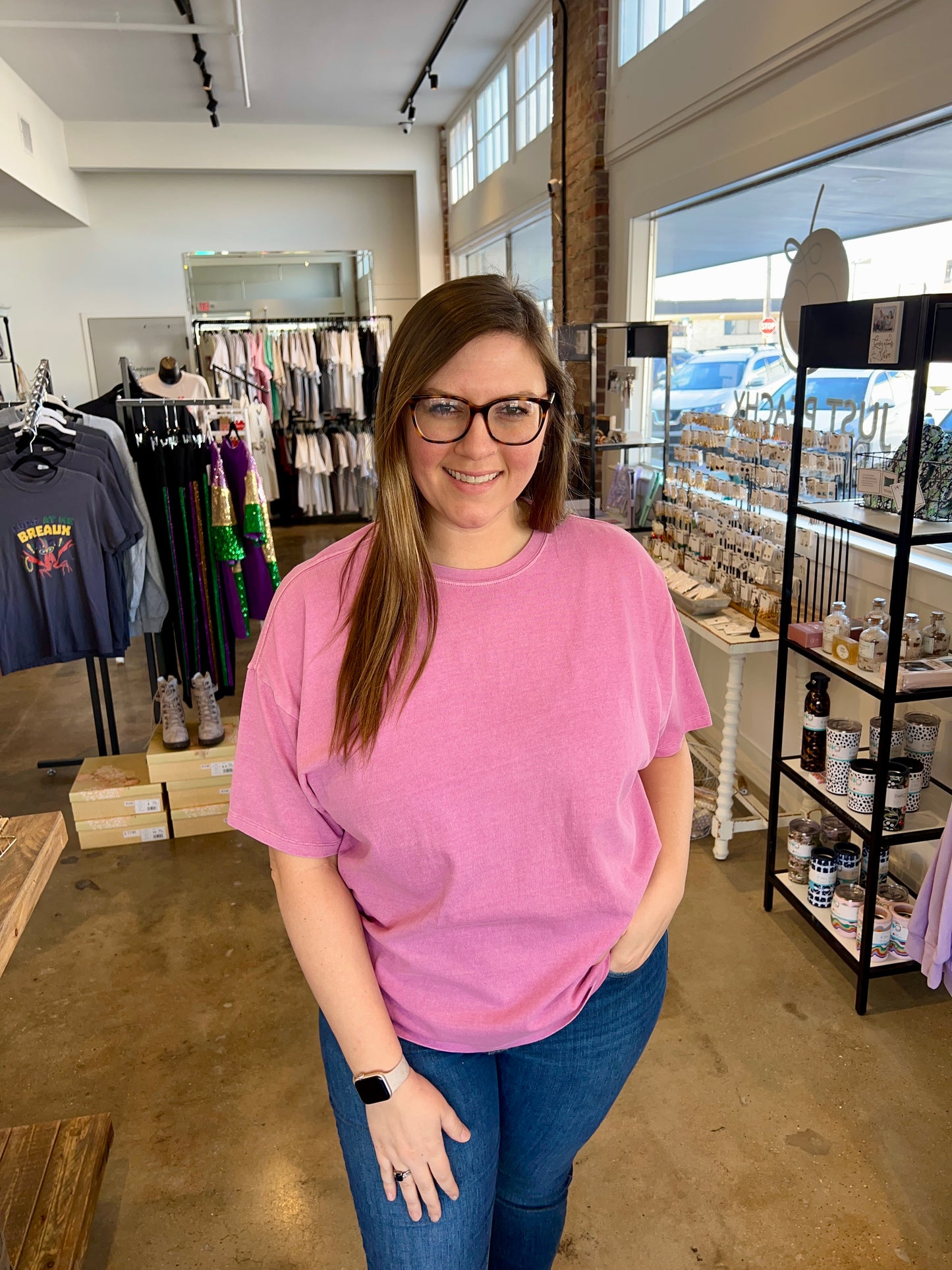 Ava Mineral Wash Tee Pink