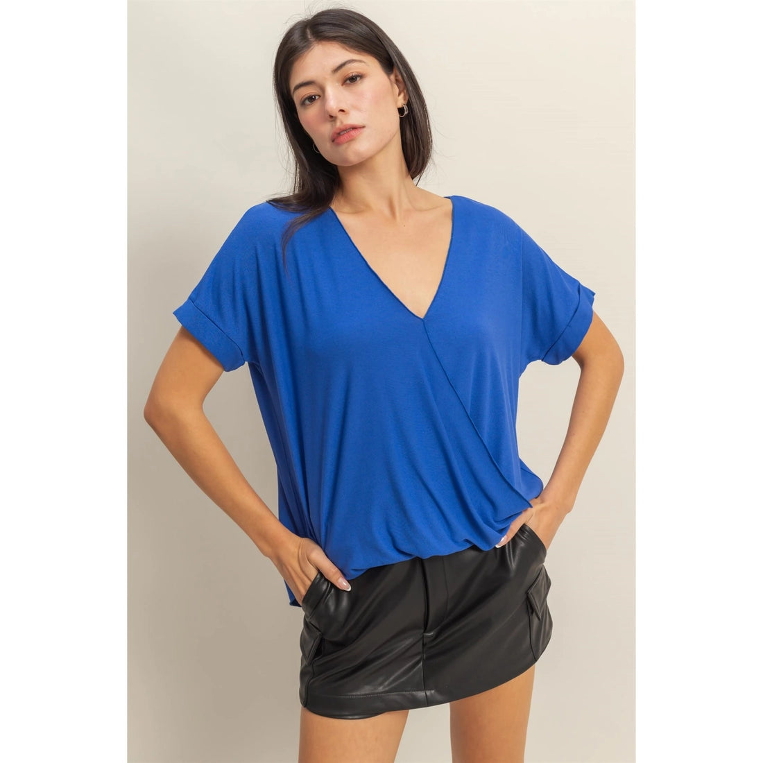 Ellie In Bloom Top- Cobalt