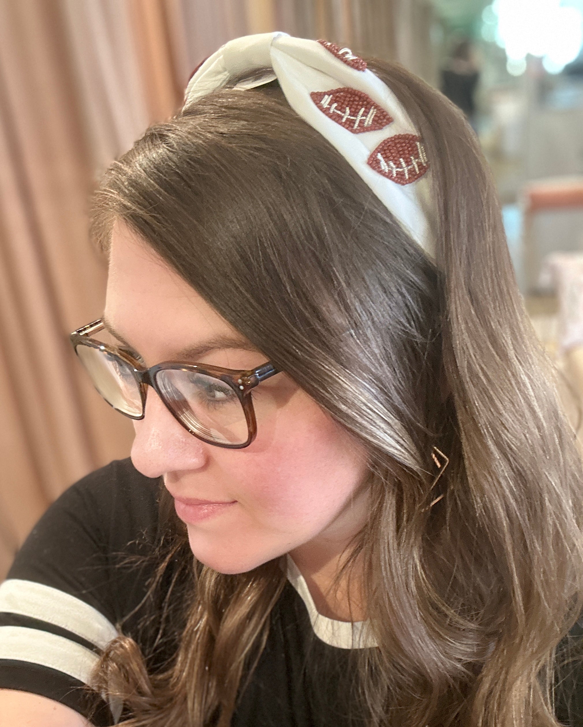 Football Beaded Headband