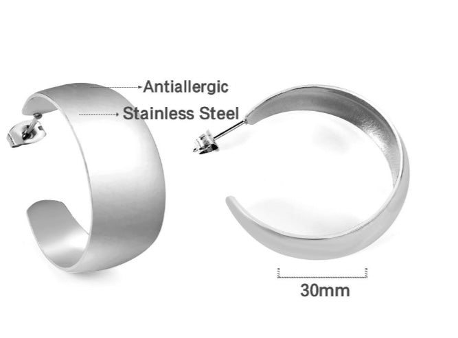 Large Silver Hoops