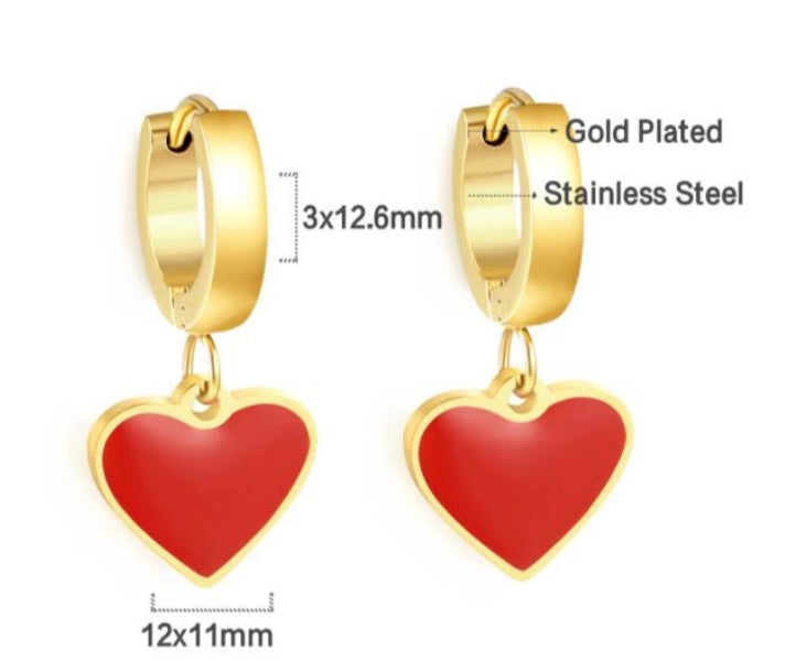 Red Heart Earrings