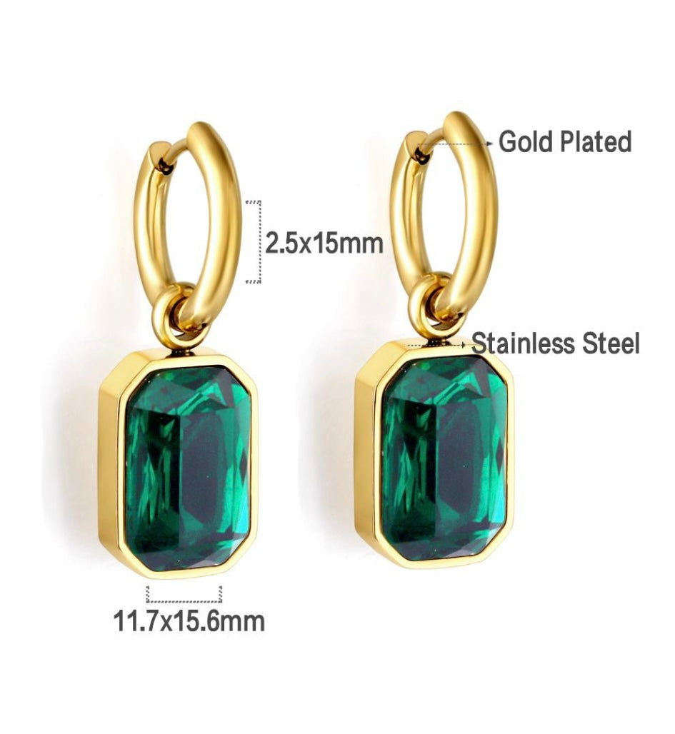 Dangle Earrings- Green