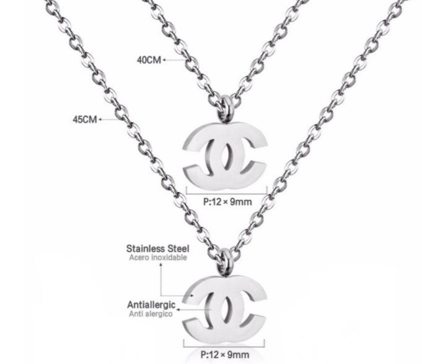 Silver CC Necklace
