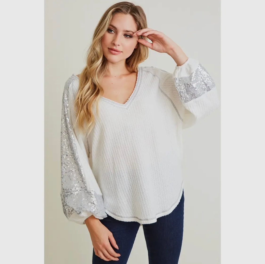 The Bonnie Sequin Knit Top