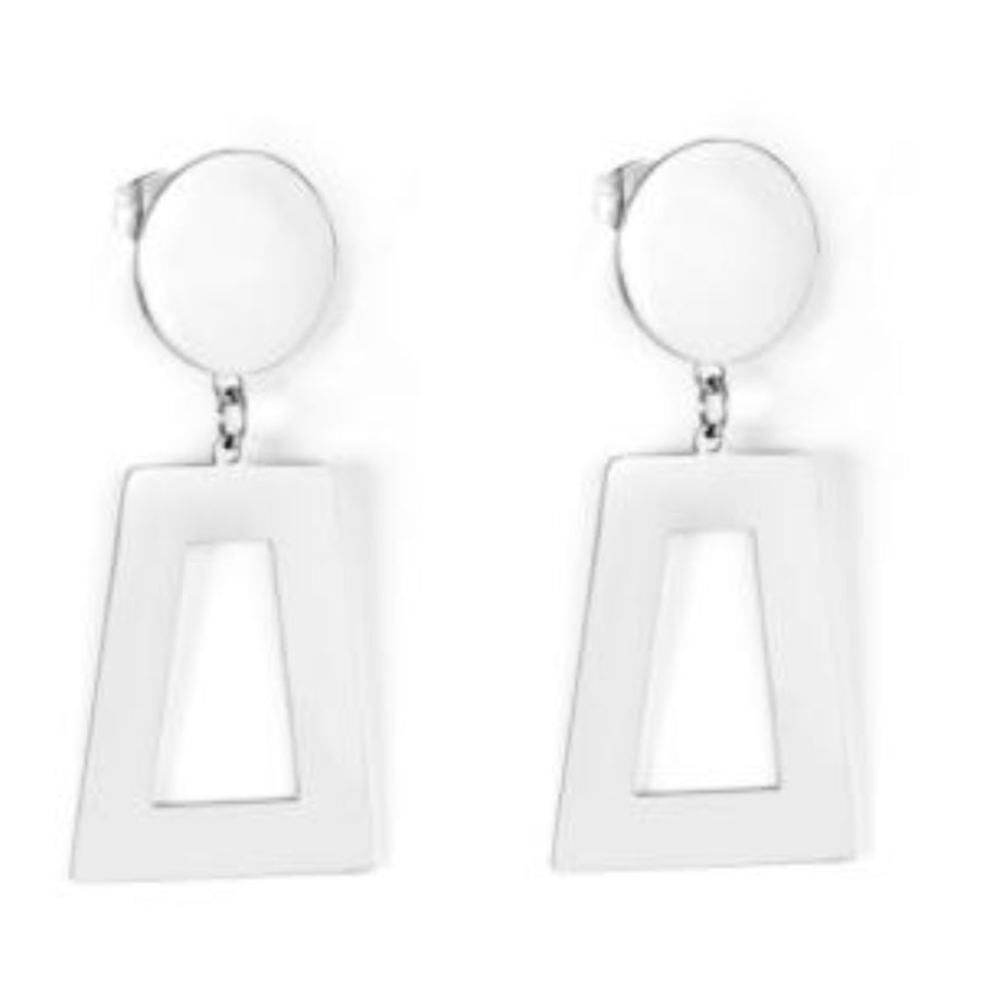 Retro Dangle Earrings- Silver