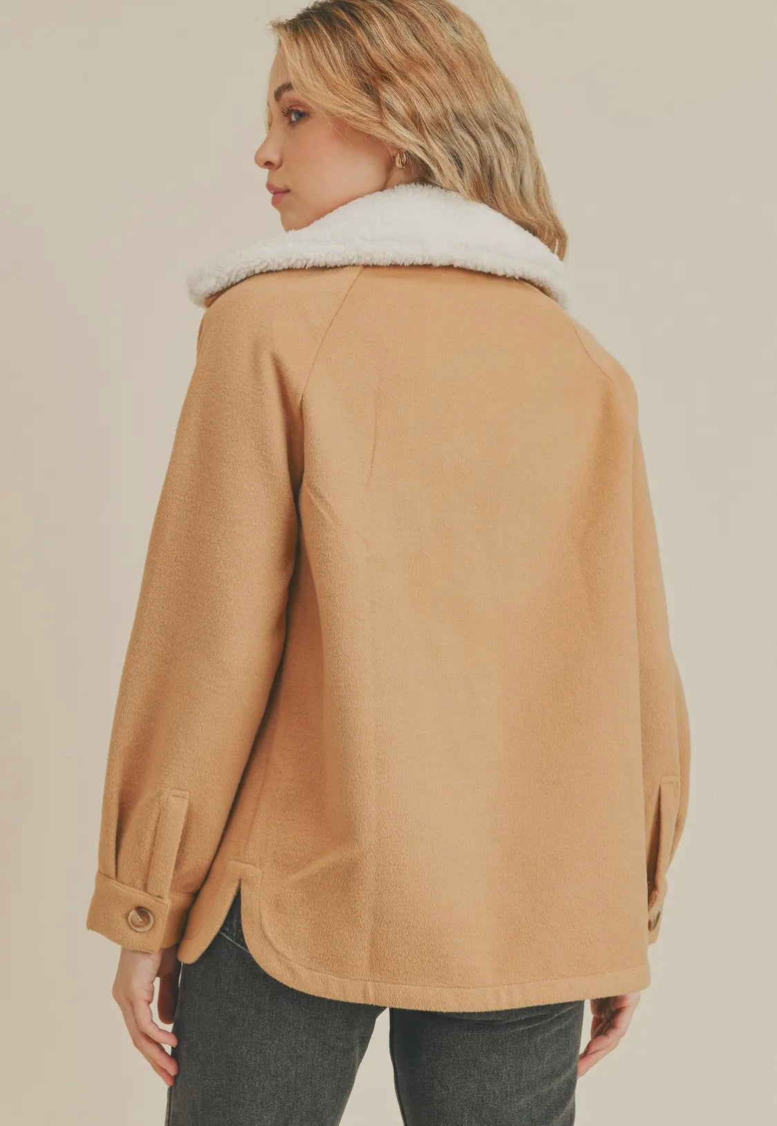 Raglan Fleece Collar Jacket