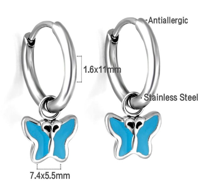 Butterfly Mini Earrings- Blue