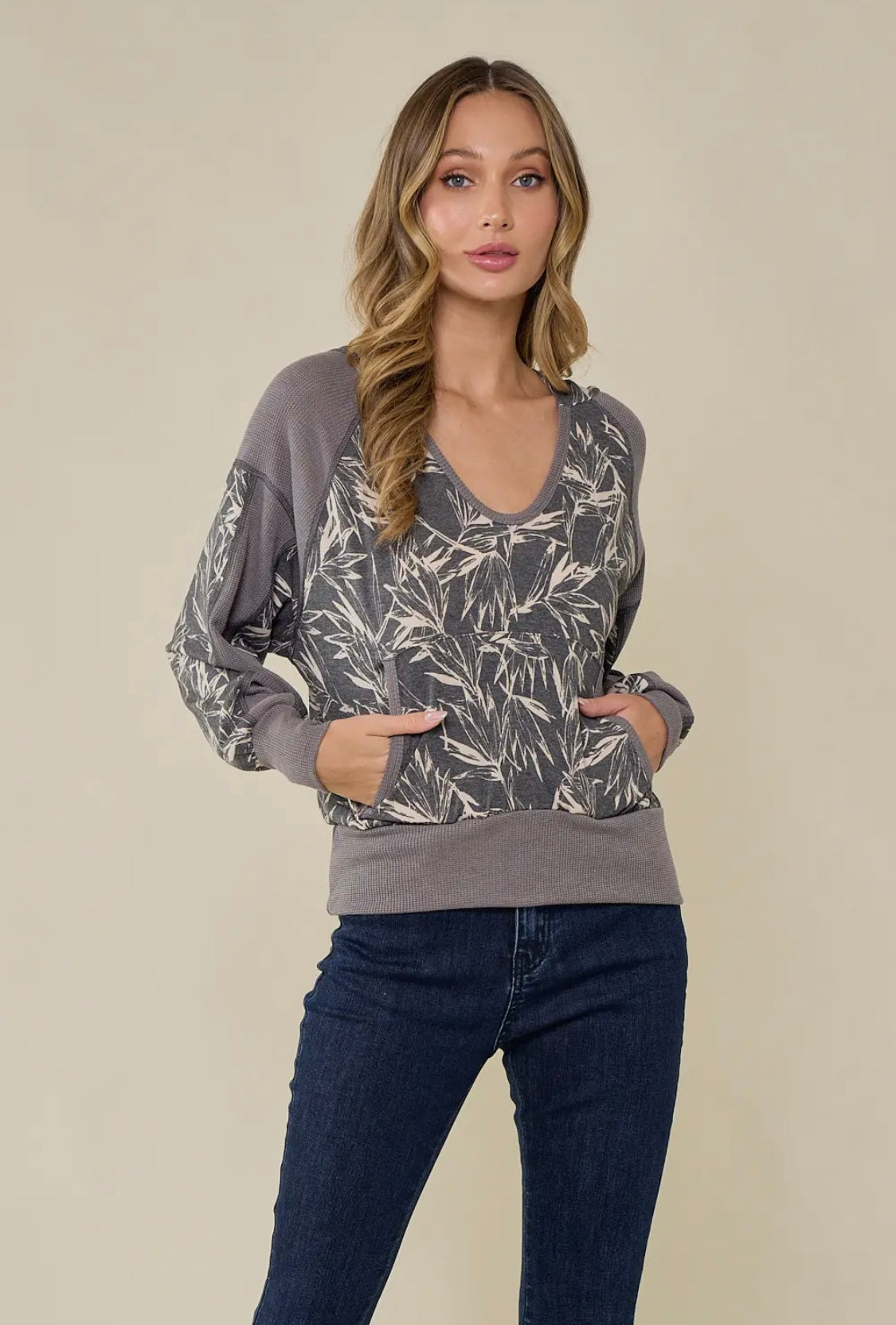 The Maggie Knit Hoodie- Grey
