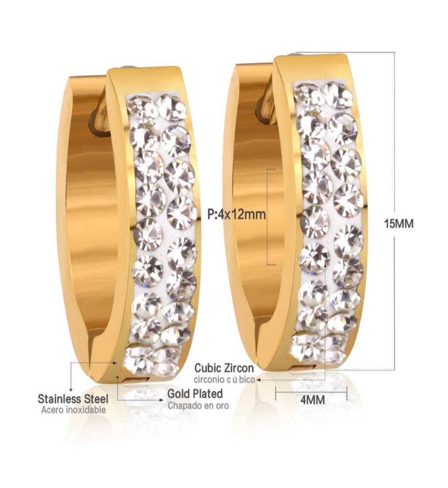 Diamond Love Hoops-Gold