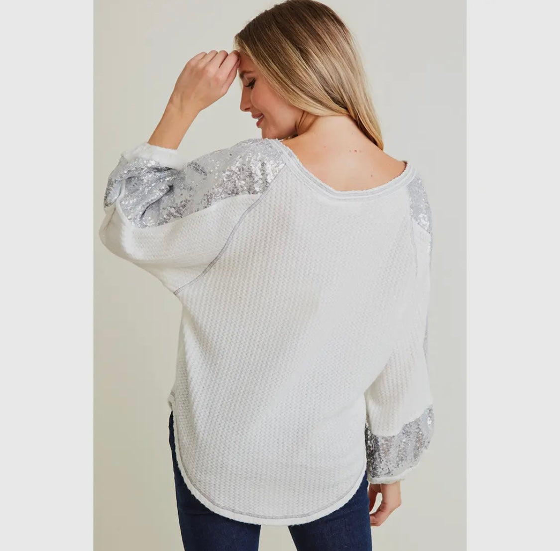 The Bonnie Sequin Knit Top