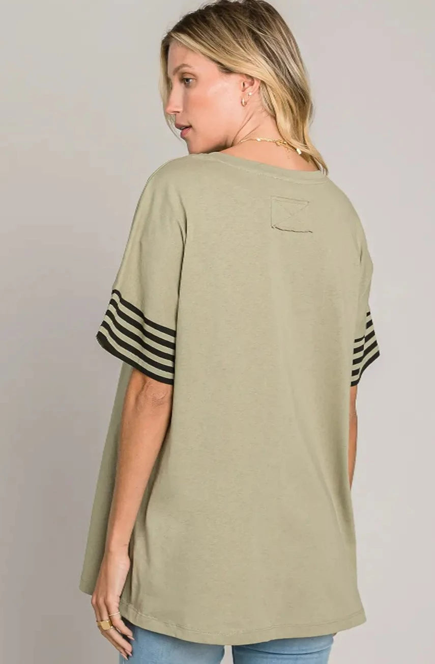 It's So Easy Olive Oversized Tee