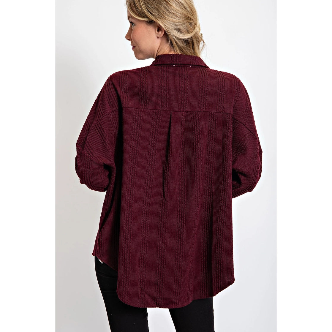 Just Warming Up Shacket- Eggplant