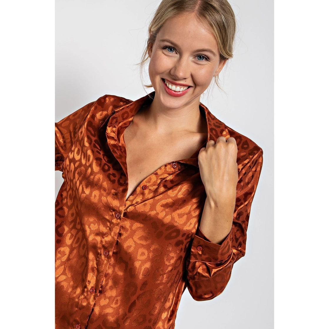 Leopard Jacquard Button Down Shirt