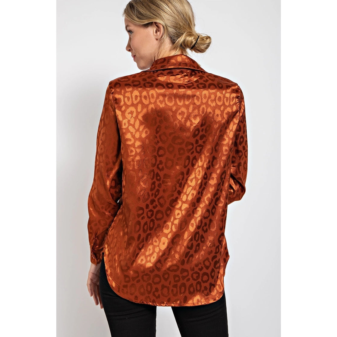 Leopard Jacquard Button Down Shirt