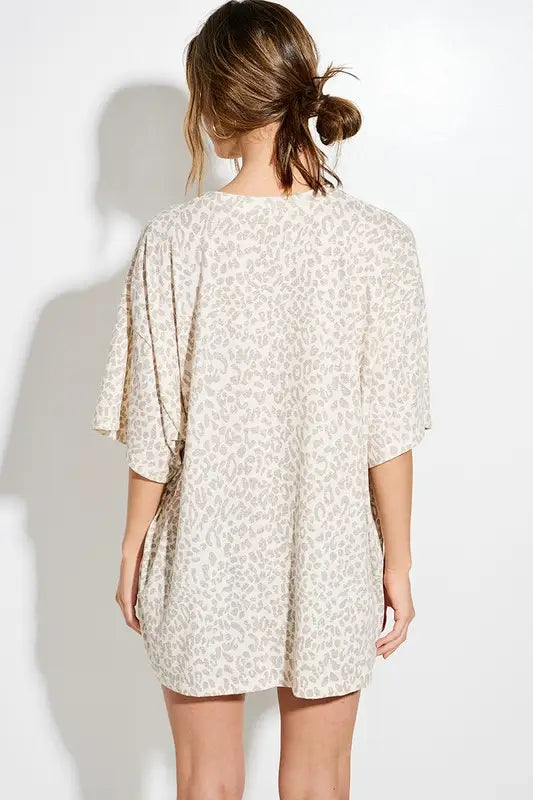Leopard Smiley Face Tee
