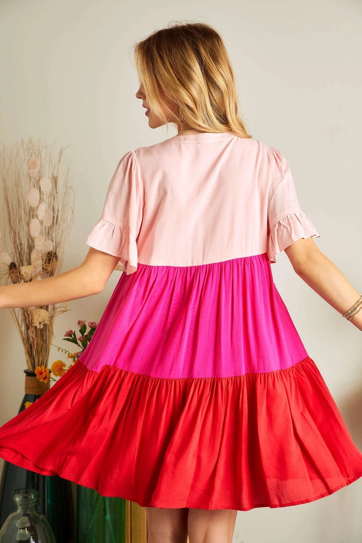 Tassel Tie Colorblock Dress