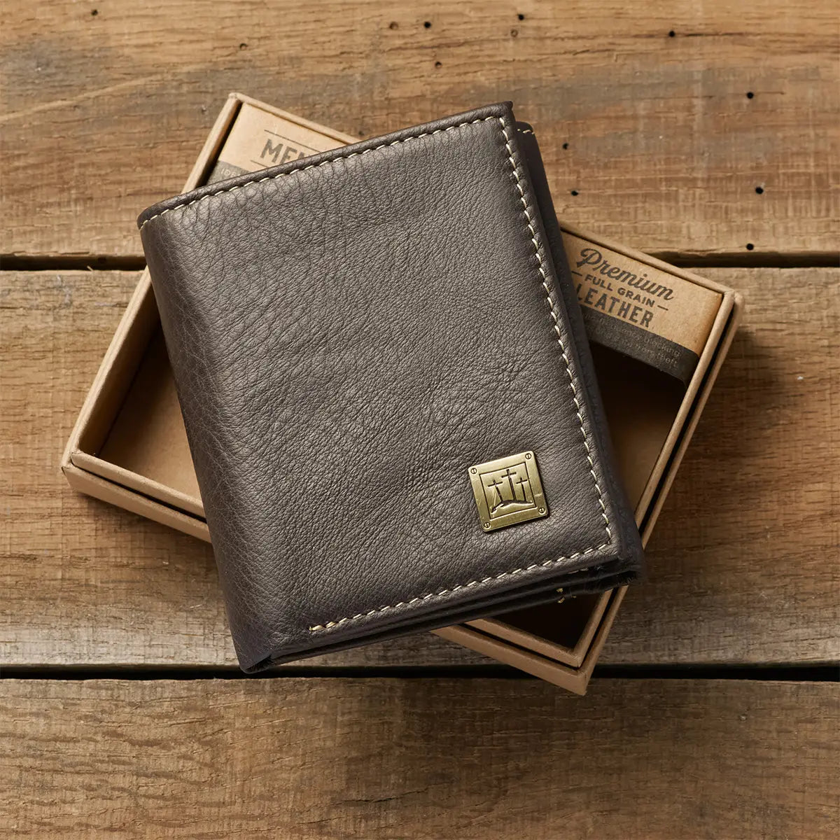 Three Crosses Leather Wallet