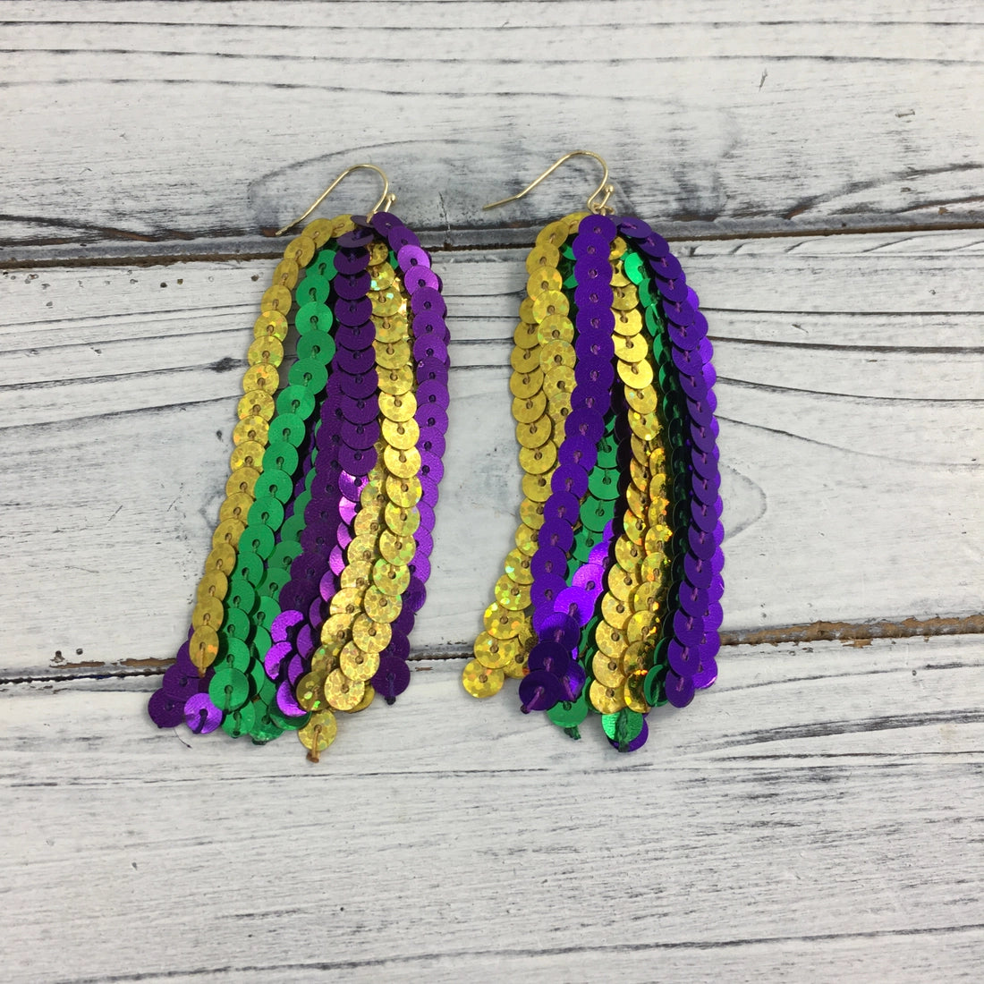 Mardi Gras Sequin Earrings