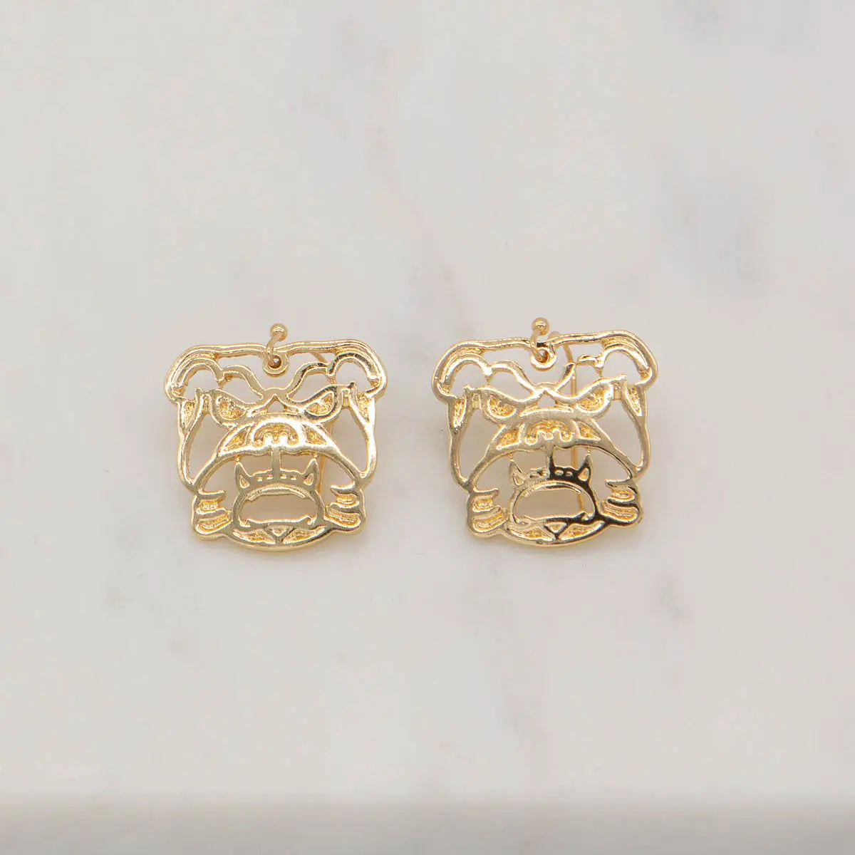 Bulldog Gold Earrings