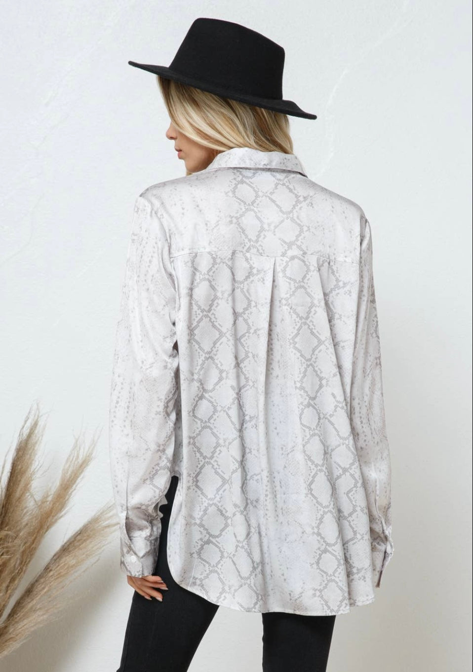 Dalia Satin Snake Print Blouse