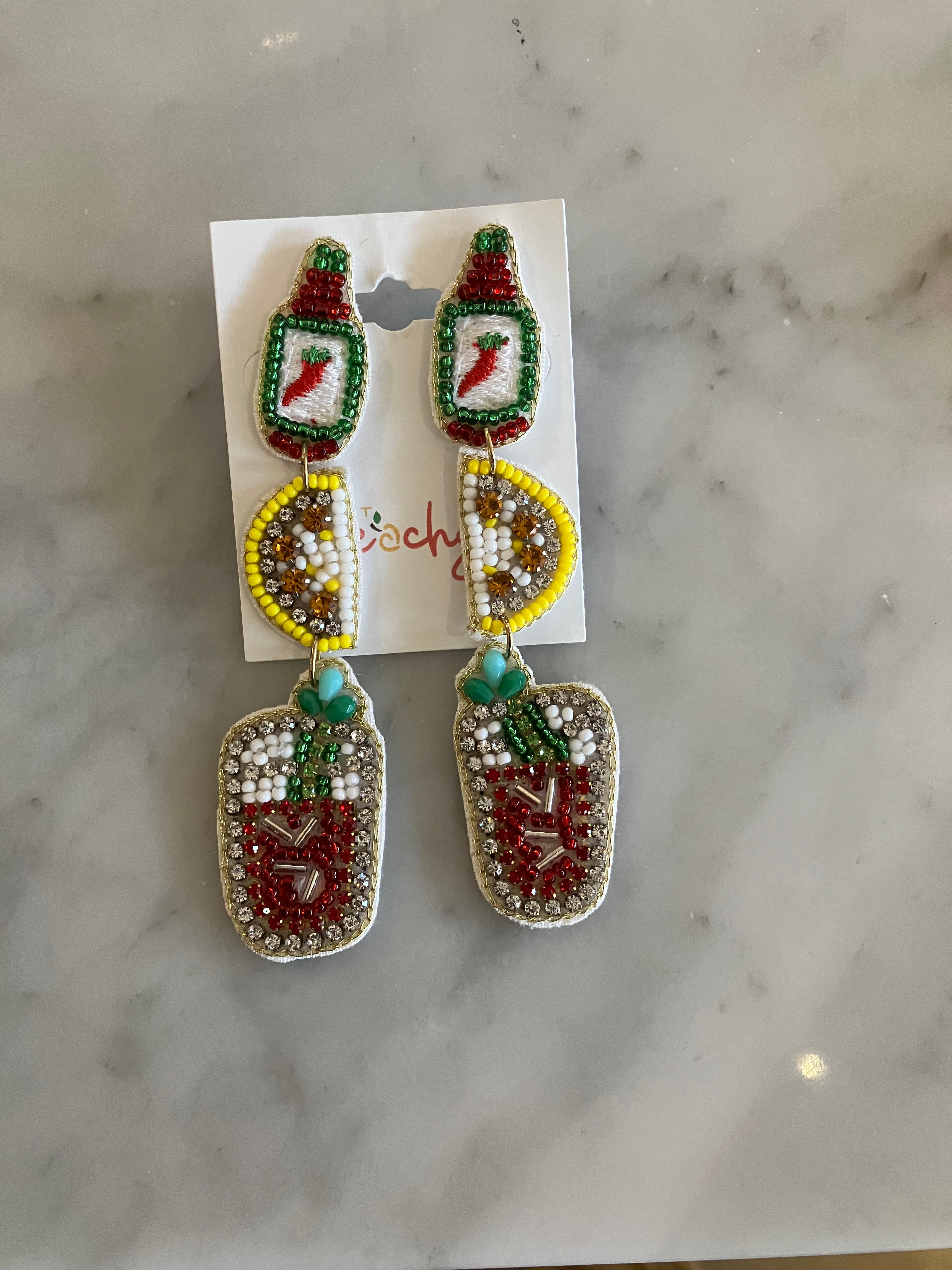 Alcohol Beaded Earrings