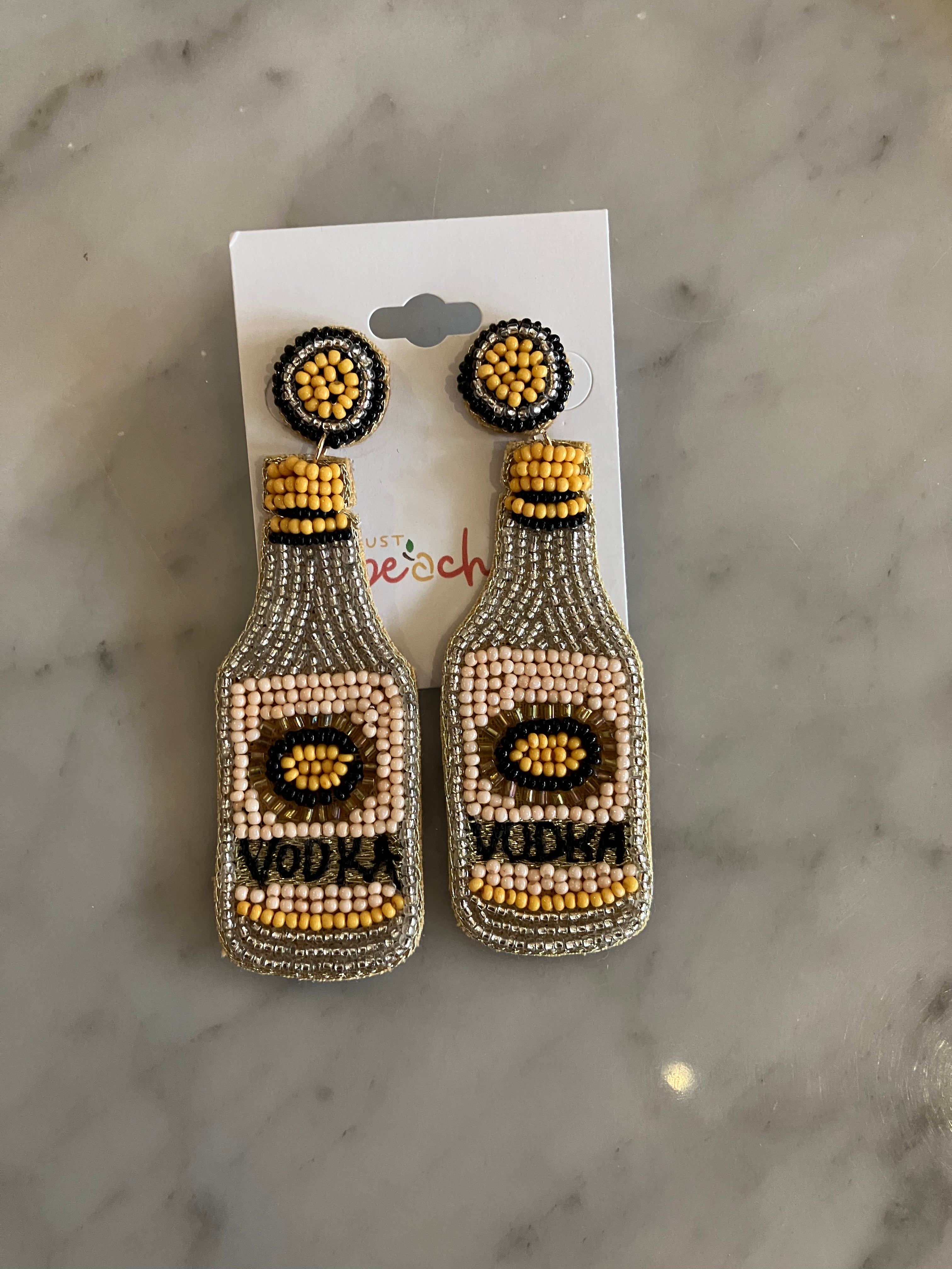 Alcohol Beaded Earrings
