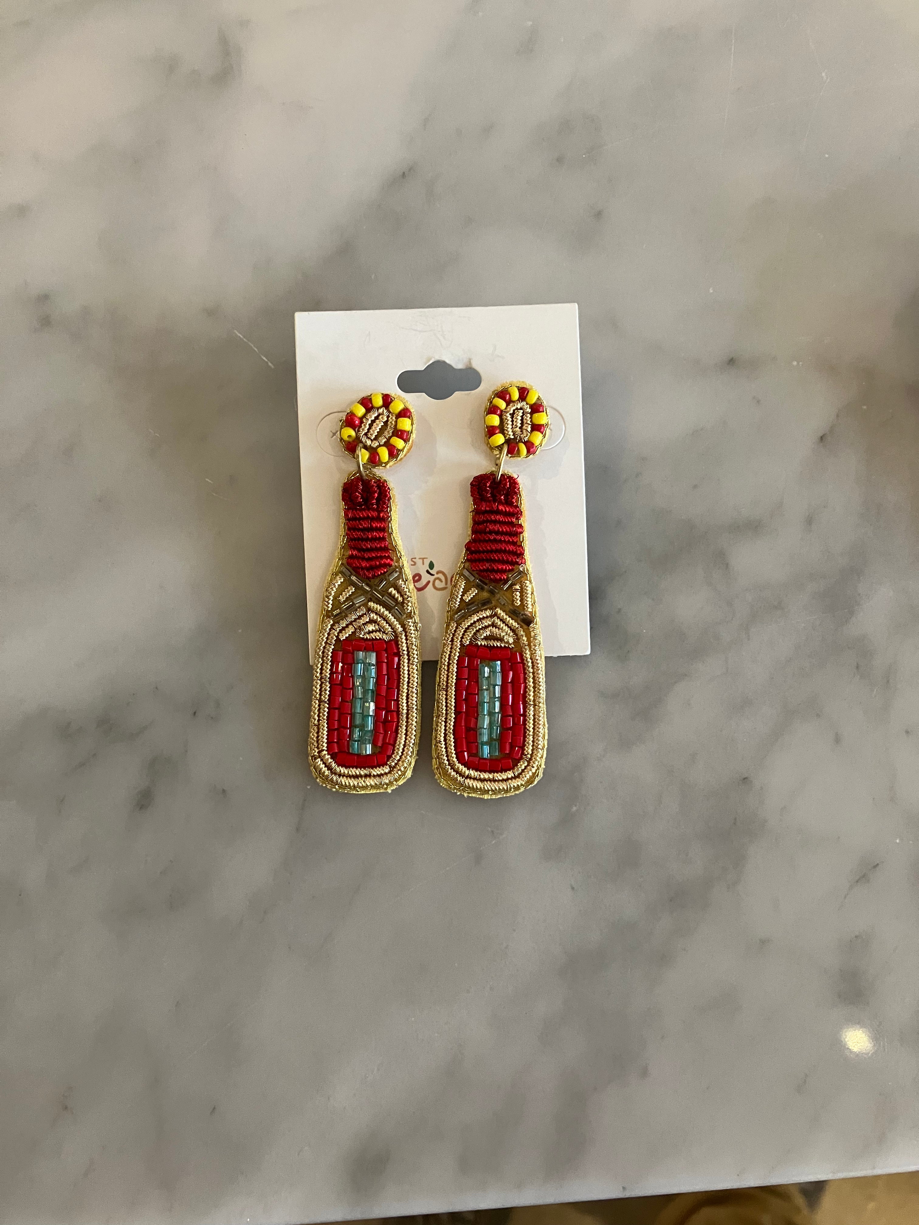 Alcohol Beaded Earrings