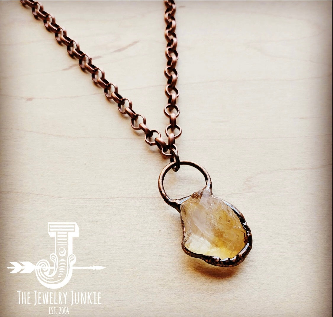 Copper Citrine Pendant Necklace