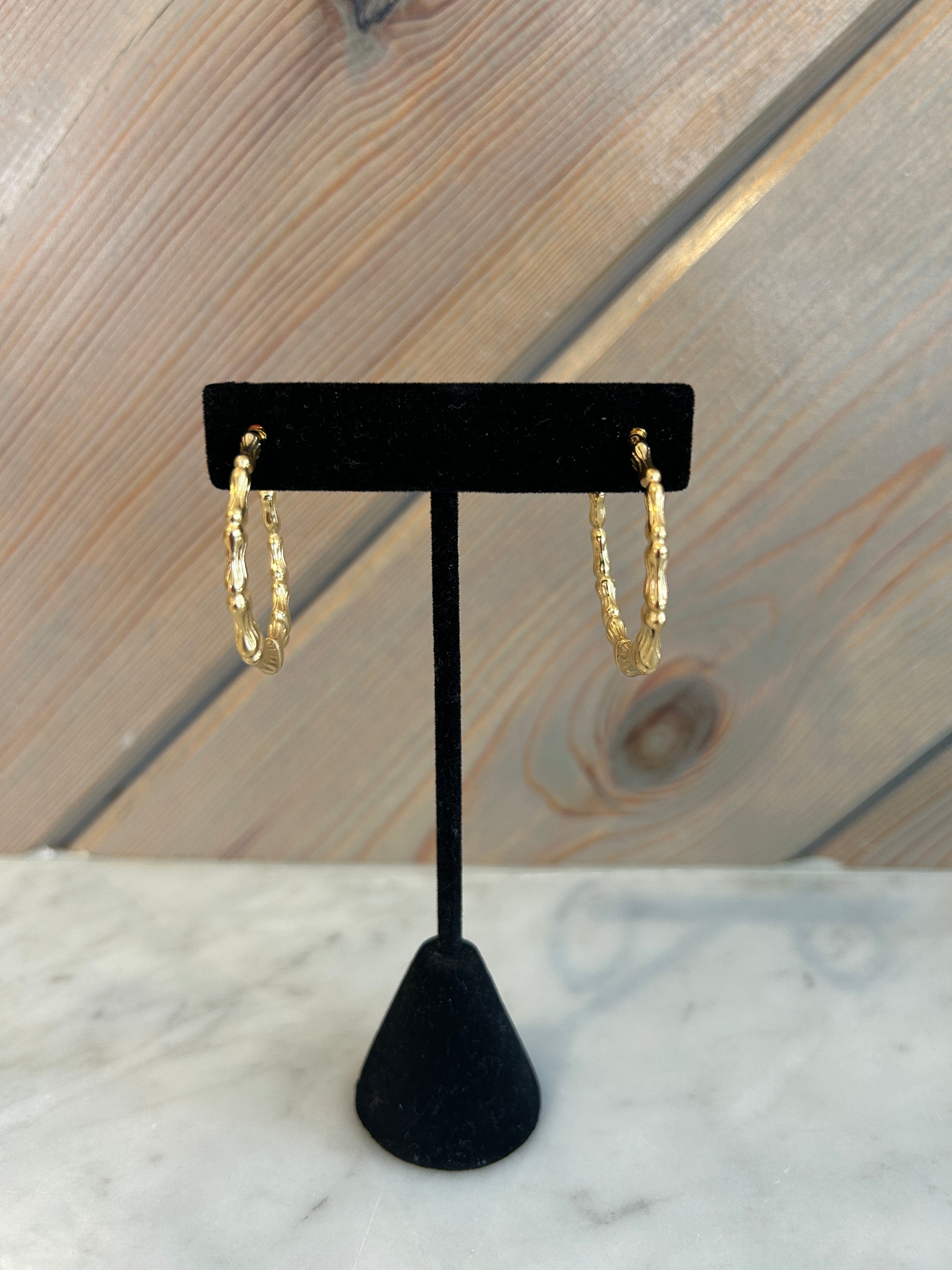 Gold Bone Hoop Earrings