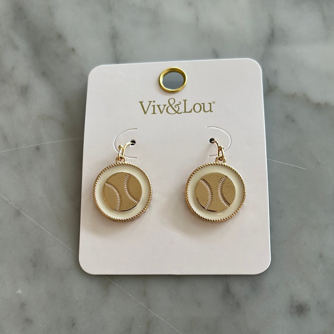 Baseball Gold Earrings