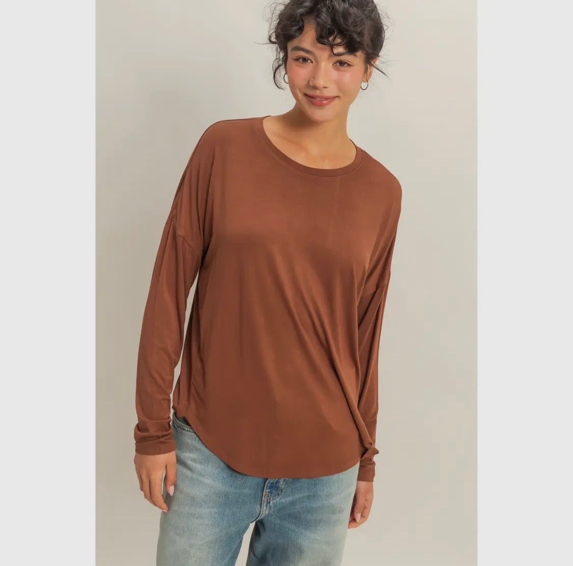 Golden Hour Long-Sleeve Top in Chestnut