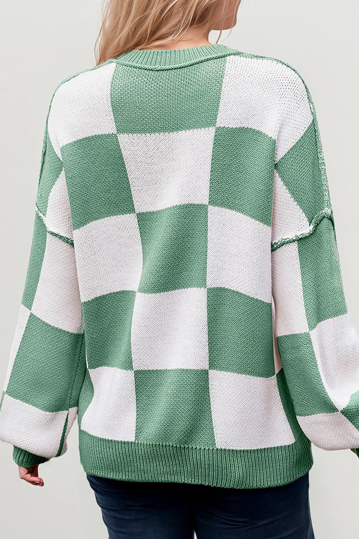 So Beautiful Checker Sweater