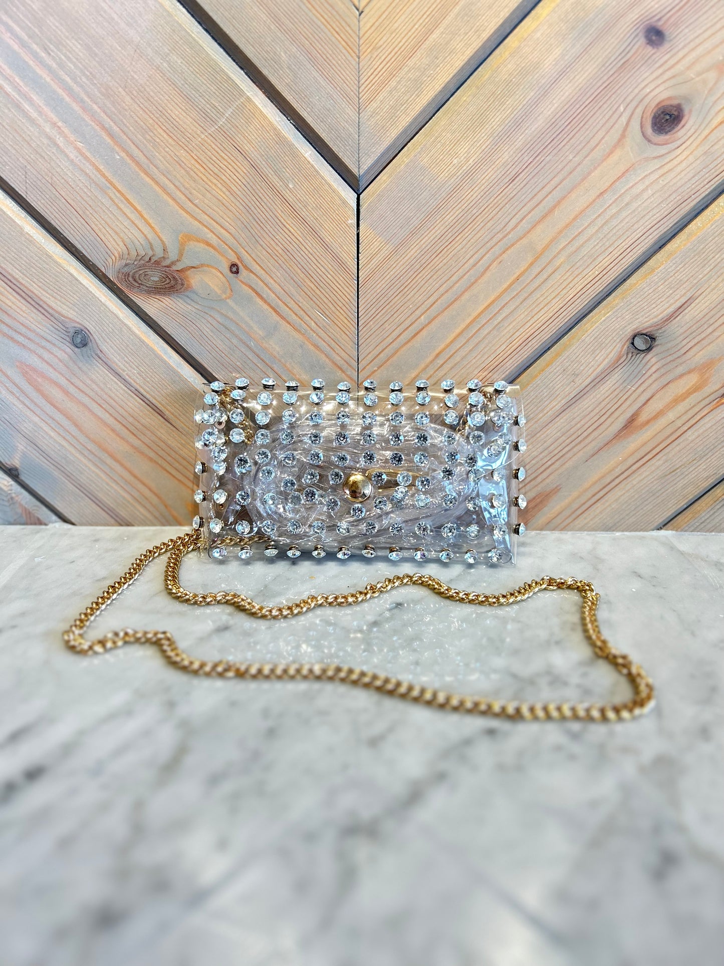 Clear Jeweled Purse