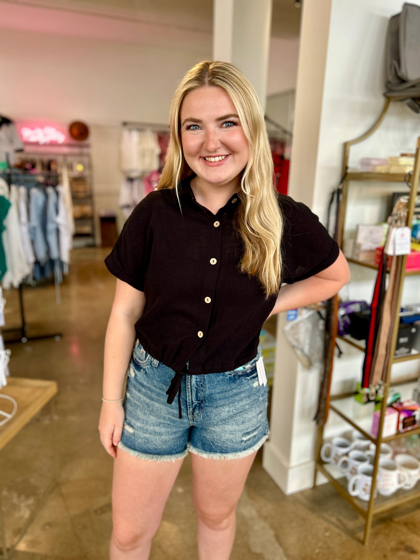 Lovely Thoughts Blouse- Black