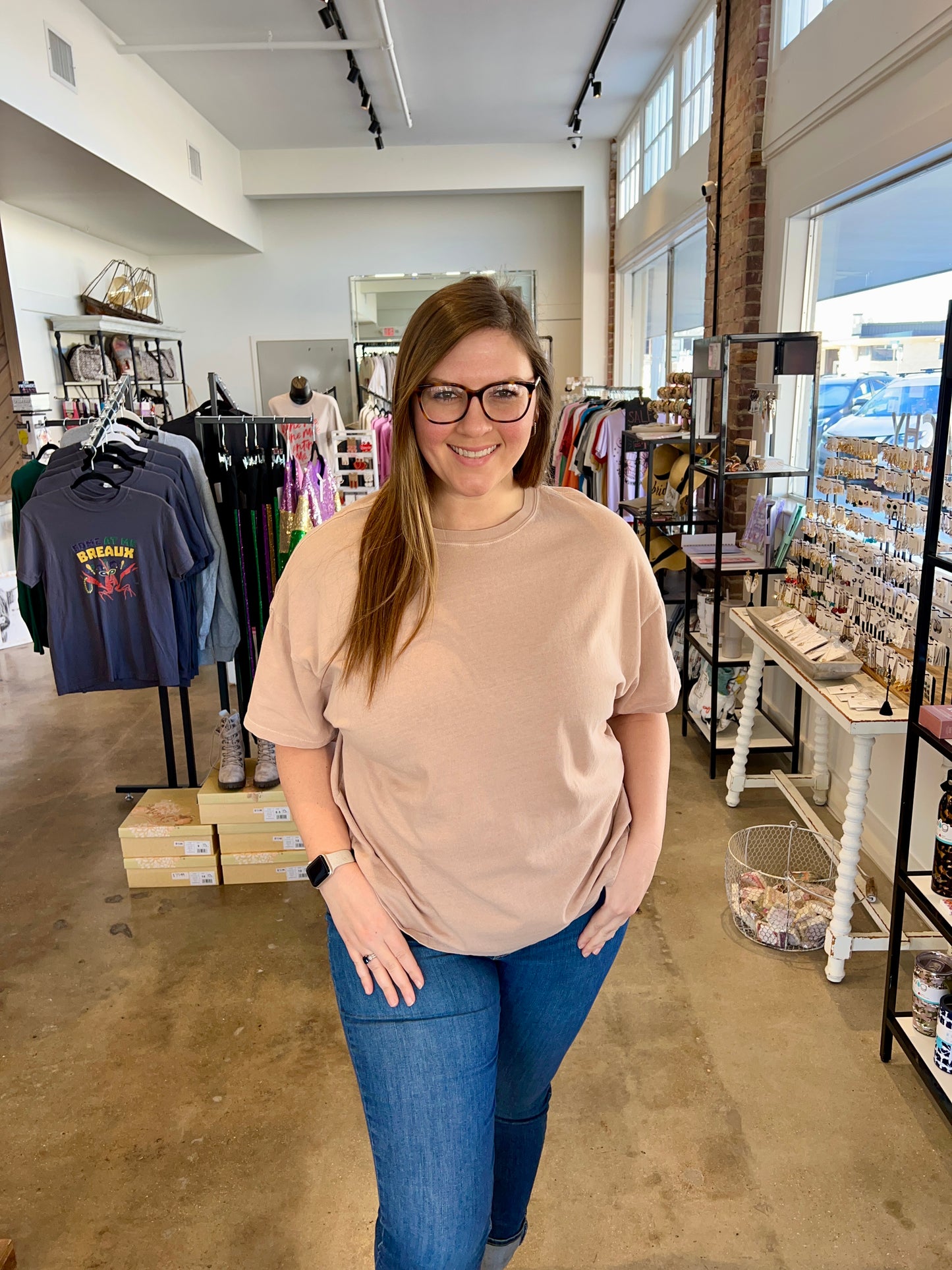 Ava Mineral Wash Tee- Taupe