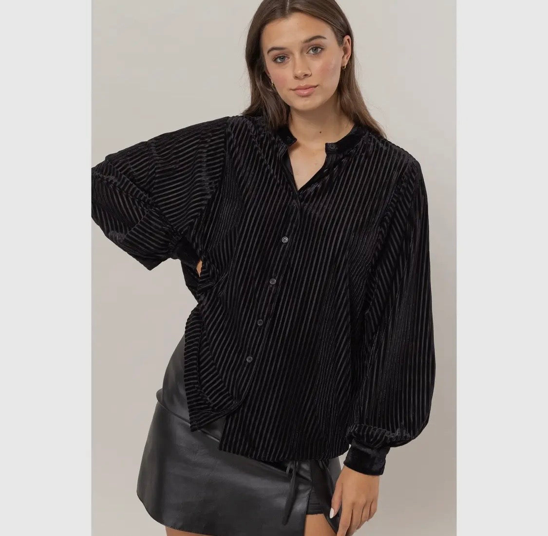 Velvet Dreams Blouse- Black