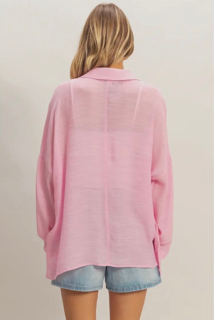 Olivia Button-Down Blouse Pink