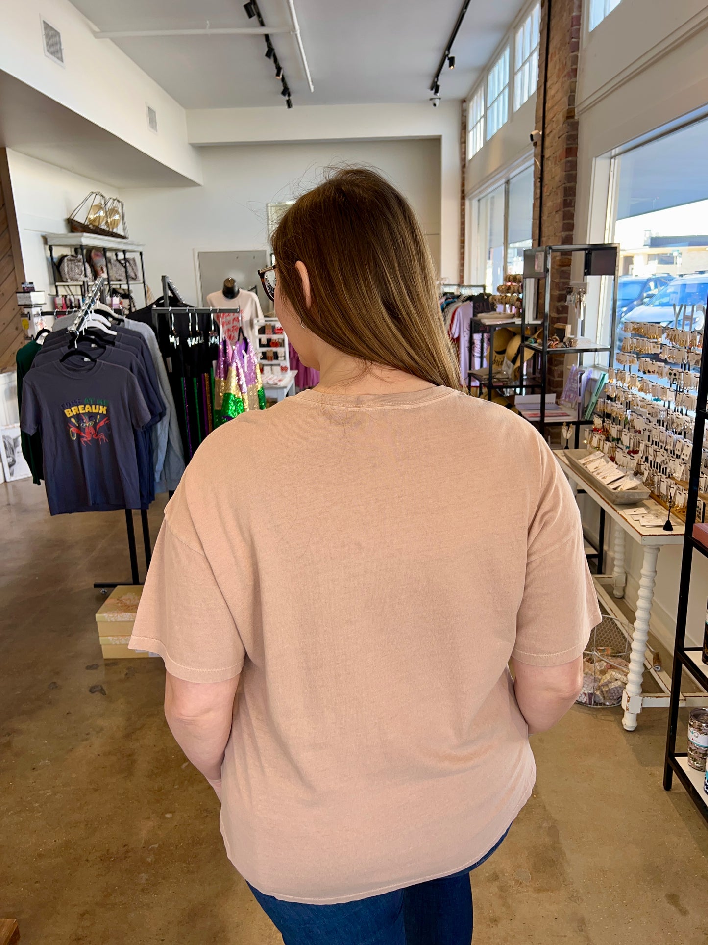 Ava Mineral Wash Tee- Taupe