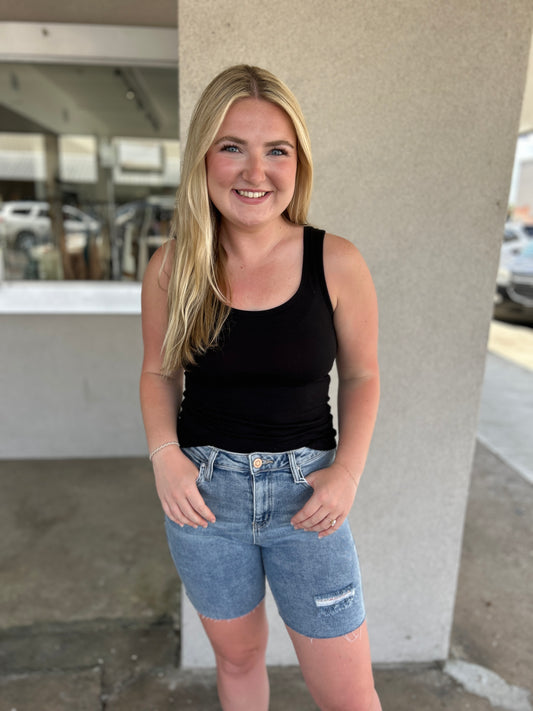 Basic Cotton Tank- Black