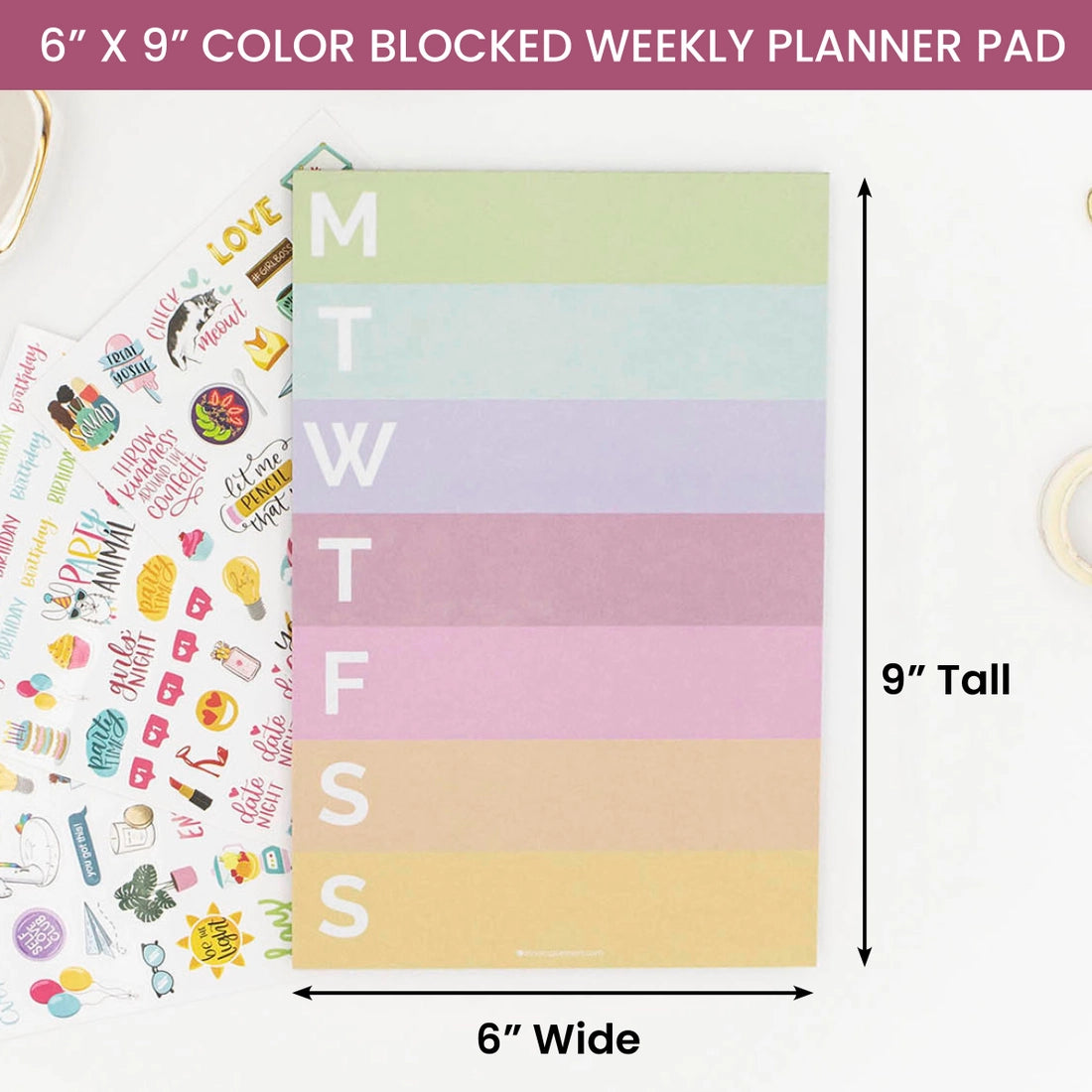 6x9 Rainbow Weekly Planner