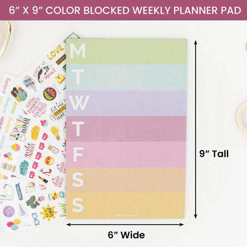 6x9 Rainbow Weekly Planner