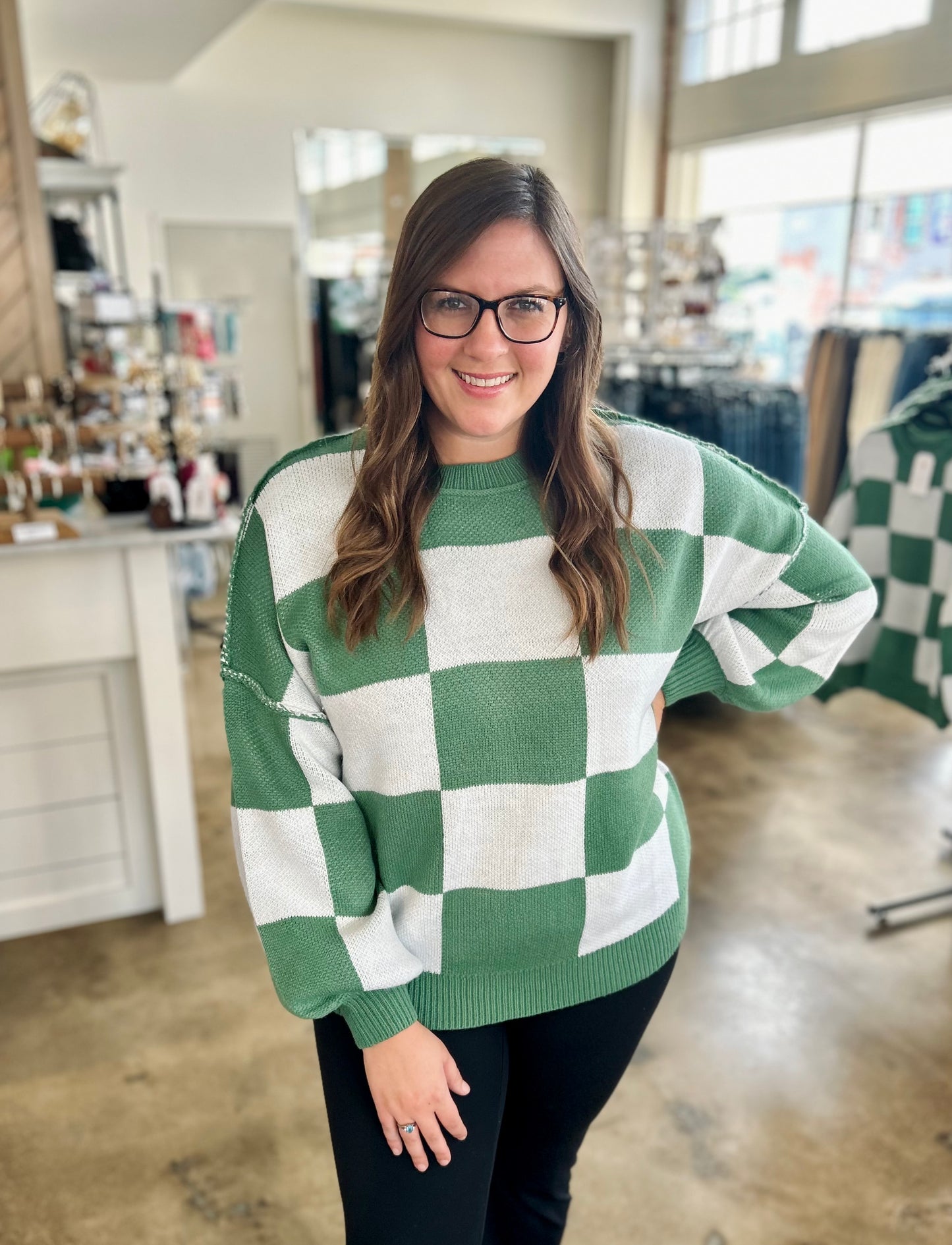 So Beautiful Checker Sweater