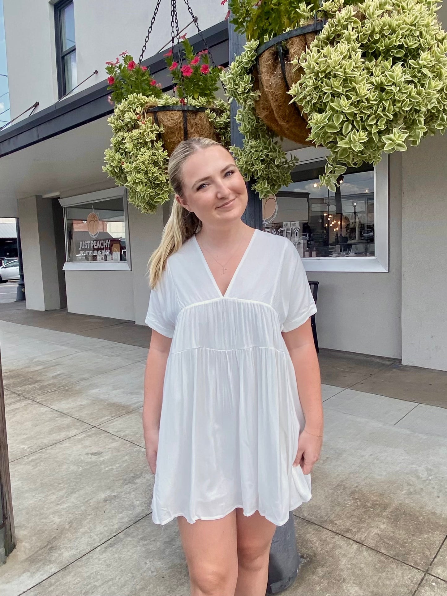 Casual In White Dress