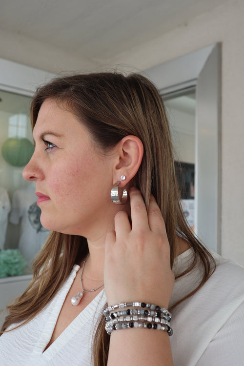 Large Silver Hoops