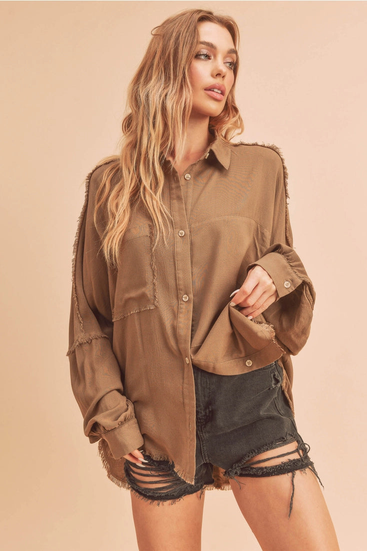 In Control Blouse- Mocha